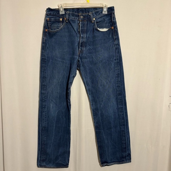 Levi's Other - Levi’s 501 100% Cotton Denim Jeans Button Fly Straight Fit Tag 35x33